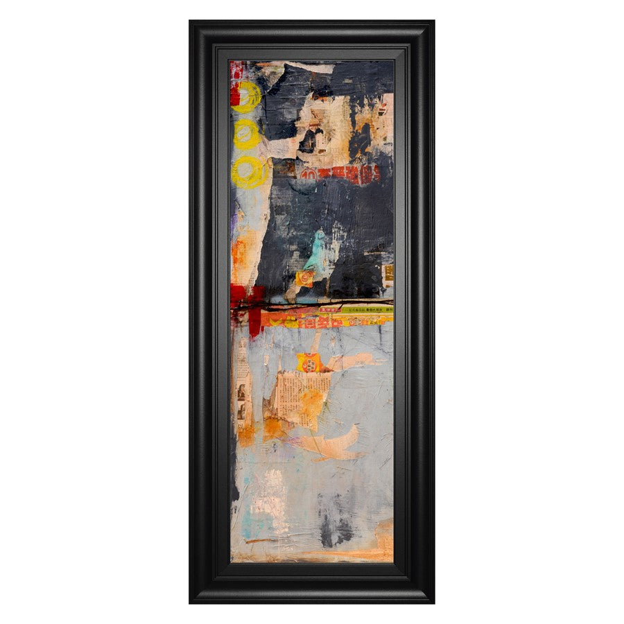 Classy Living Urban Layers 18x42in Wall Art | Contemporary Mixed Media on Paper in Black MDF Frame | Living Room & Office Decor | 1 x 18 x 42 | Model 1833