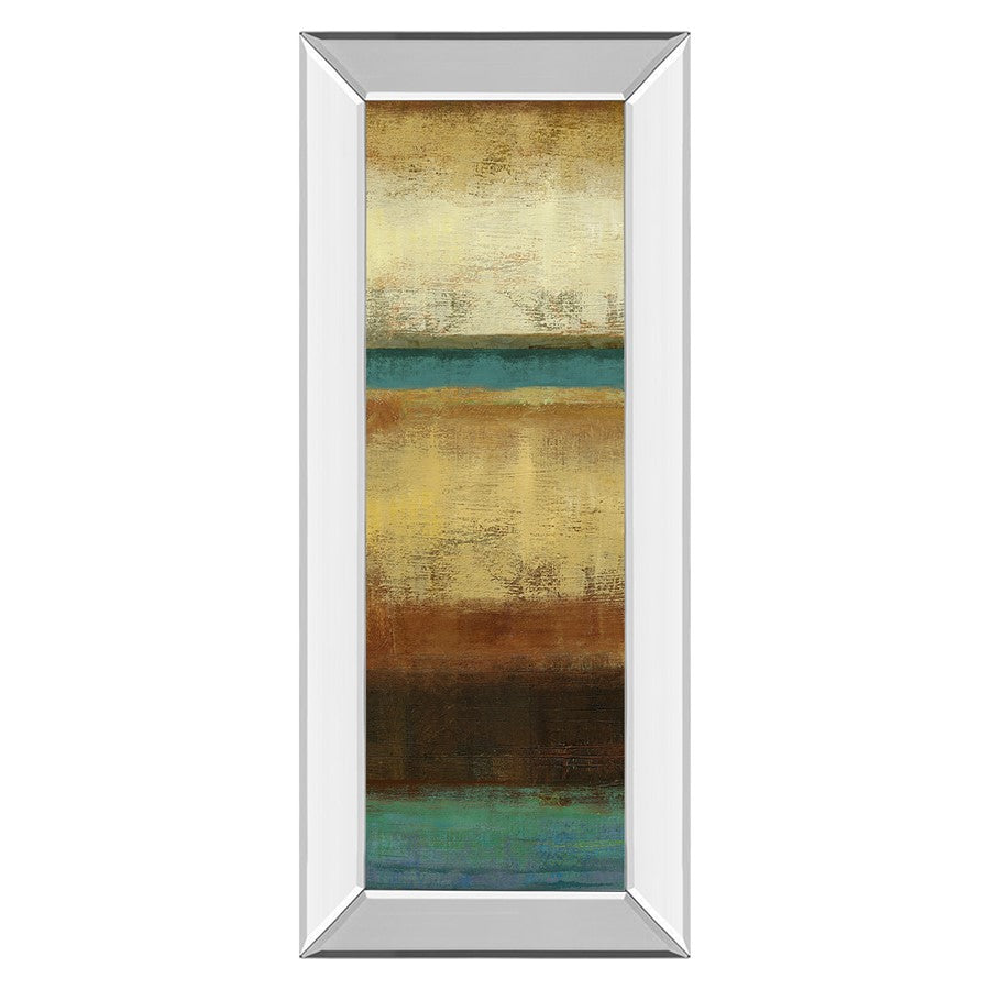 Classy Living Elegant Horizon 18x42in Vertical Wall Art | Contemporary Multicolor Abstract on Paper with Mirrored Frame | Living Room & | Model 1865MF