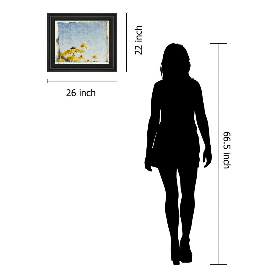 Classy Living Sunlit Blooms 26x22in Wall Art | Contemporary Midnight Aura MDF Frame with Glass | Living Room & Bedroom Decor | 1 x 26 x 22 in | Model 4920