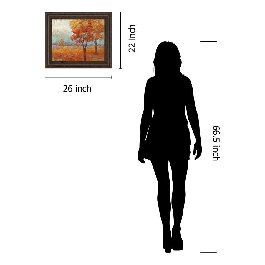 Classy Living Autumn Glow Wall Art 26x22in | Contemporary Graphic Art in Cinnamon Mocha MDF Frame | Living Room & Office Decor | 26 x 22 x 1 | Model 8053
