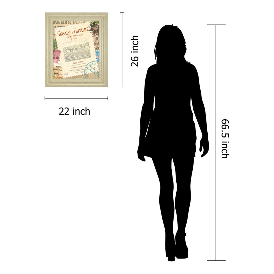 Classy Living Wine Tour 22x26in Wall Art | Contemporary Graphic Art on Paper in Ivory Bliss MDF Frame | Dining Room & Kitchen Decor | 1 x 22 | Model 8231