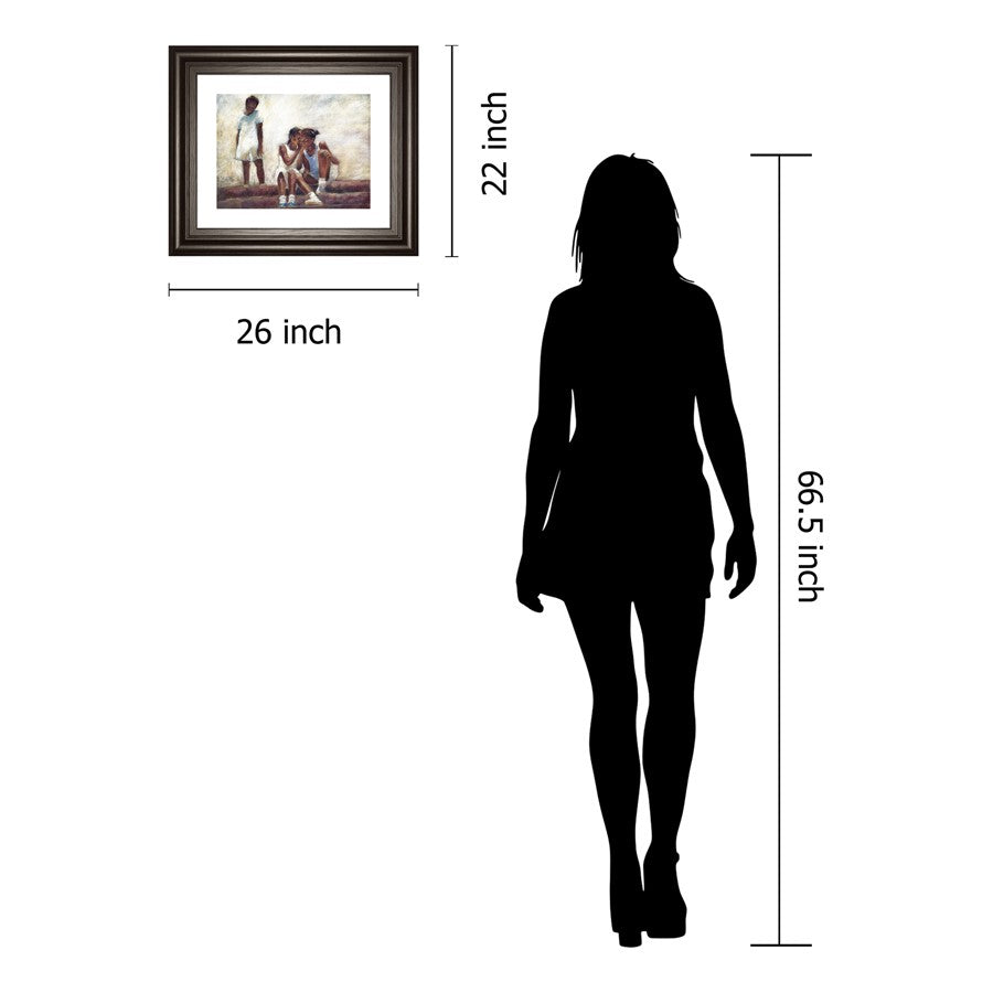 Classy Living Whispered Bonds 26x22in Wall Art | Contemporary Graphic Art on Paper in Dark Chocolate MDF Frame | Living Room & Bedroom Decor | Model 8632
