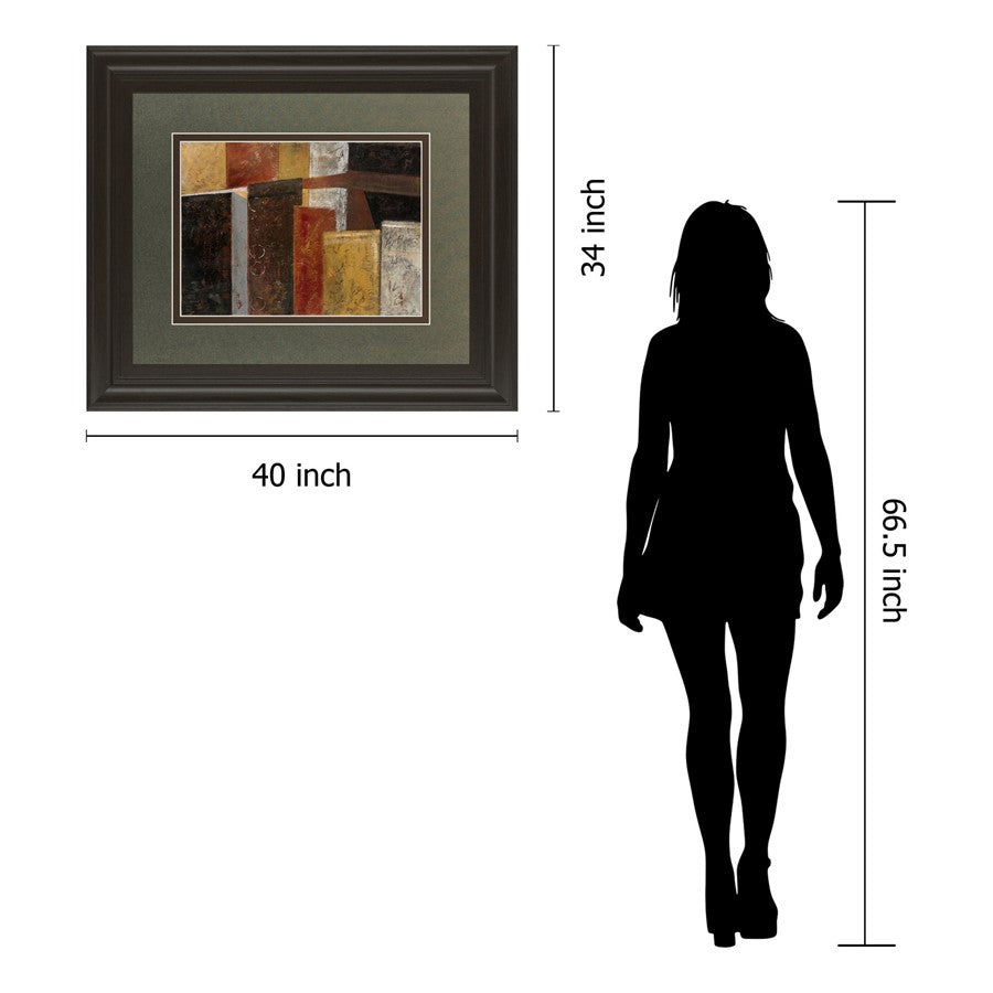 Classy Living Urban Layers 40x34in Wall Art | Contemporary Abstract Cityscape on Paper | Living Room & Office Decor | 1 x 40 x 34 in | Model DM5271