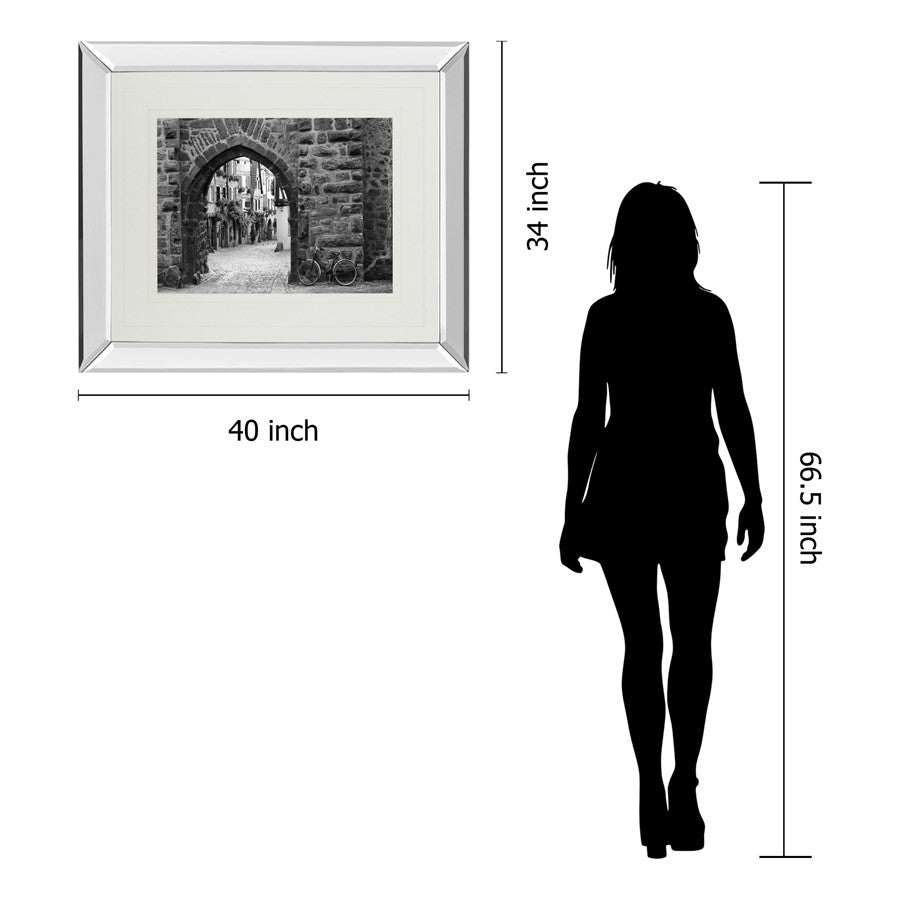 Classy Living Riquewihr Archway Wall Art 40x34in | Contemporary Mirrored Frame | Living Room & Office Gallery Decor | 40 x 34 x 3 in | Model DM5353MF