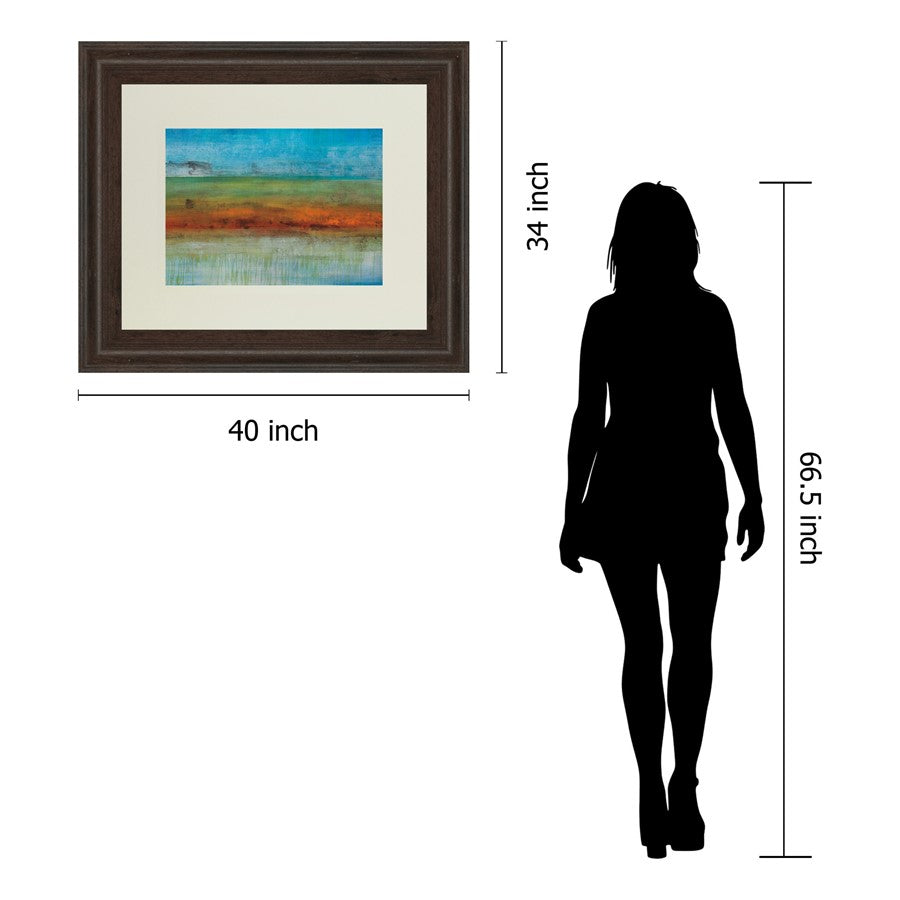 Classy Living Serene Horizon 40x34in Wall Art | Contemporary Abstract Cinnamon Mocha MDF Frame | Living Room & Office Decor | 1 x 40 x 34 in | Model DM5382