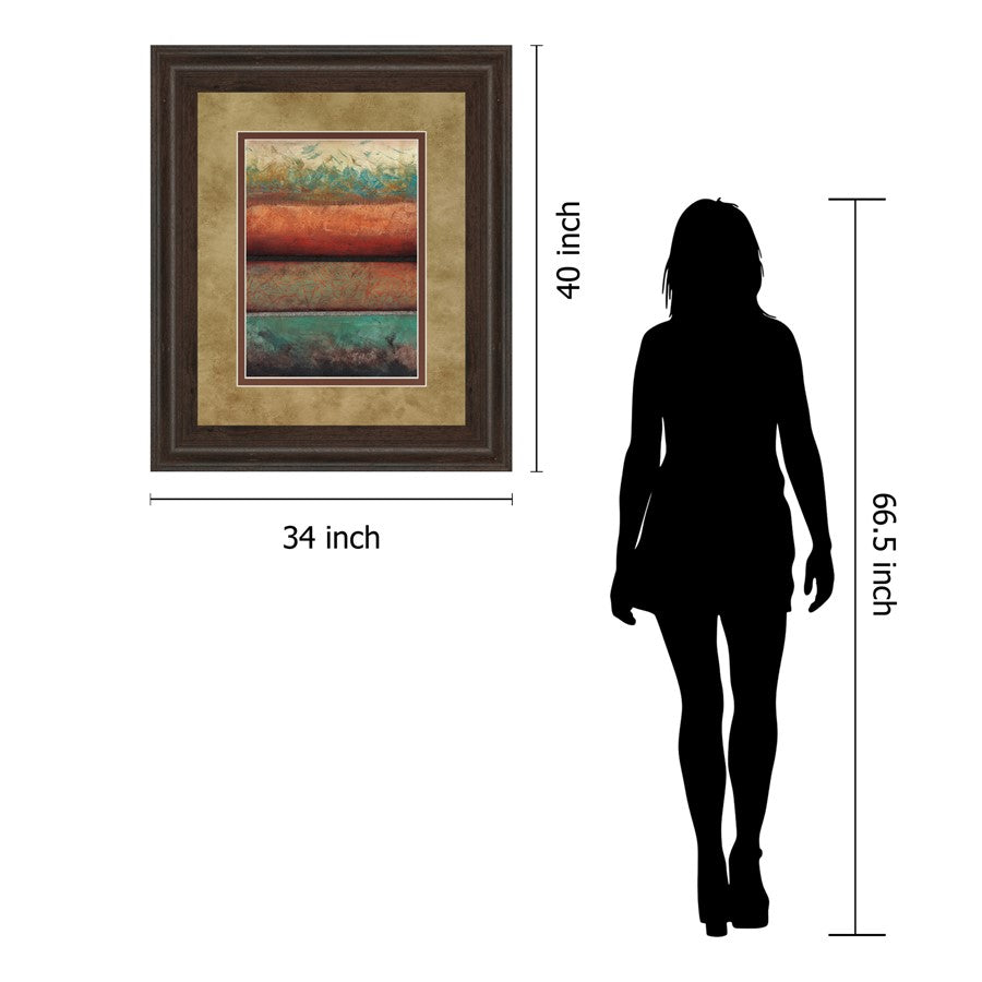 Classy Living Layered Horizons 34x40in Wall Art | Contemporary Cinnamon Mocha MDF Frame | Living Room & Office Statement Piece | 34 x 40 x | Model DM5406