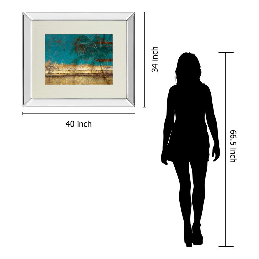 Classy Living Golden Shore Palm Wall Art 40x34in | Contemporary Coastal Mixed Media | Living Room & Office Decor | 3 x 40 x 34 in | Model DM5425MF