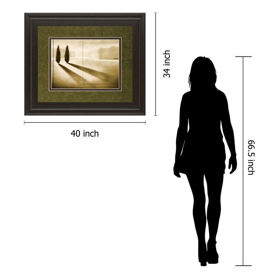 Classy Living Cyprus Eclipse 40x34in Wall Art | Contemporary Graphic Art on Paper in Dark Chocolate MDF Frame | Living Room & Office Decor | Model DM5434
