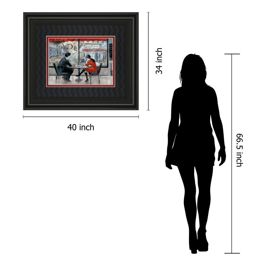 Classy Living Quiet Connection 40x34in Wall Art | Contemporary Midnight Aura Framed Print | Living Room & Office Decor | 40 x 34 x 1 in | Model DM5453