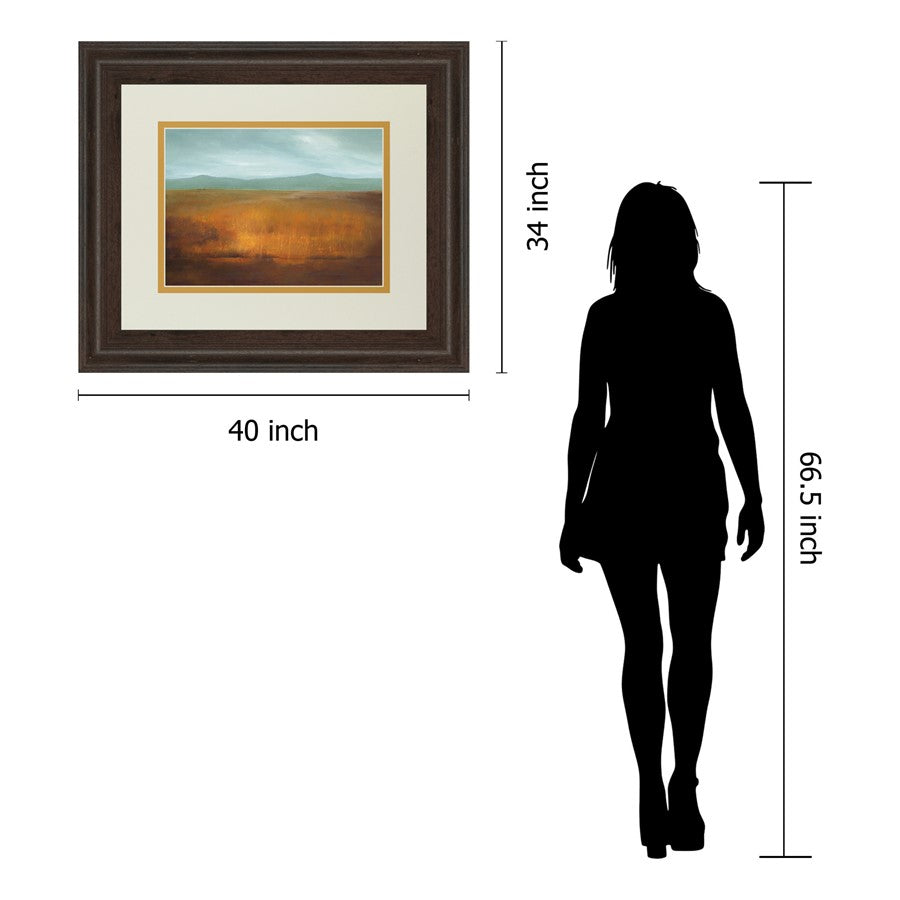 Classy Living Last Light Wall Art 40x34in | Transitional Cinnamon Mocha Framed Landscape | Living Room, Bedroom & Office Decor | 1 x 40 x | Model DM5468