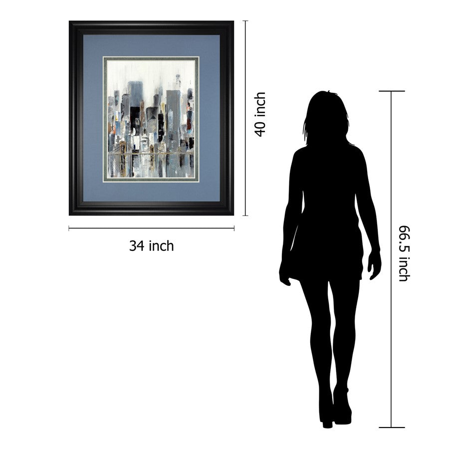 Classy Living Urban Reflection 34x40in Wall Art | Contemporary Midnight Aura MDF Frame | Living Room & Office Decor | 34 x 40 x 1 in | Model DM5591