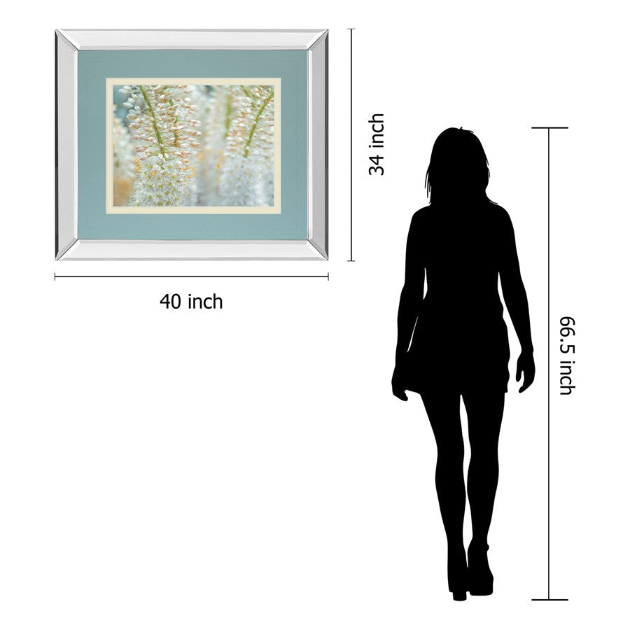 Classy Living Delicate Blooms 40x34in Wall Art | Contemporary Mirrored Frame | Living Room & Bedroom Decor | 40 x 34 x 3 in | Model DM5625MF
