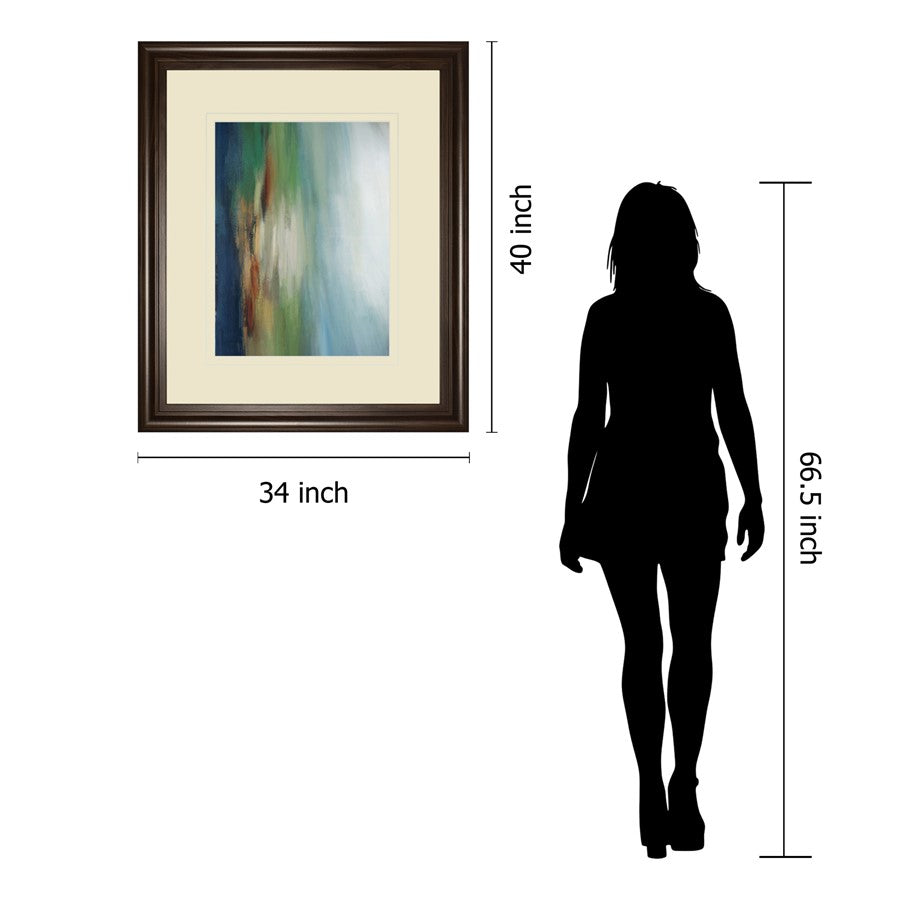 Classy Living First Light Wall Art Double Mat 34x40 | Contemporary Abstract Cinnamon Mocha MDF Frame | Living Room & Office Decor | 1 x 34 | Model DM5660
