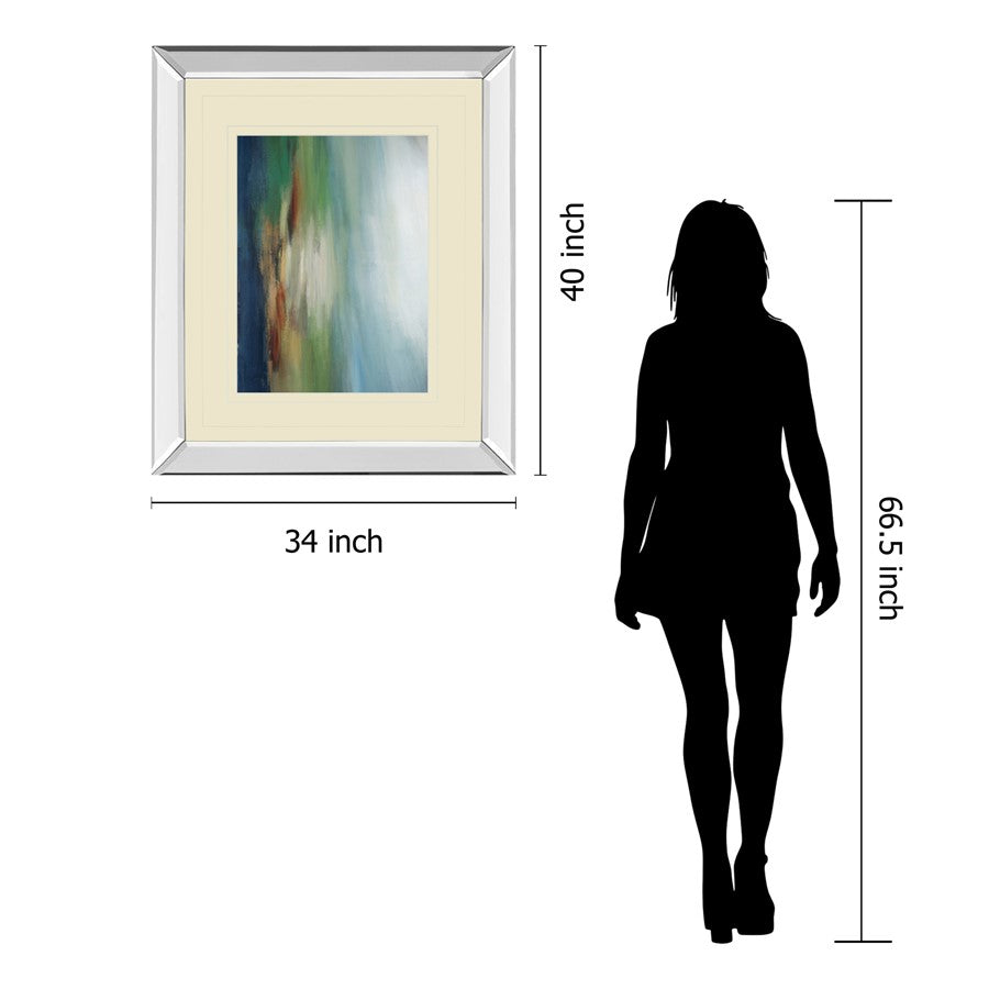 Classy Living First Light 34x40in Wall Art | Contemporary Mirrored Frame and Double-Matted Graphic Art | Living Room & Office Decor | 3 x | Model DM5660MF