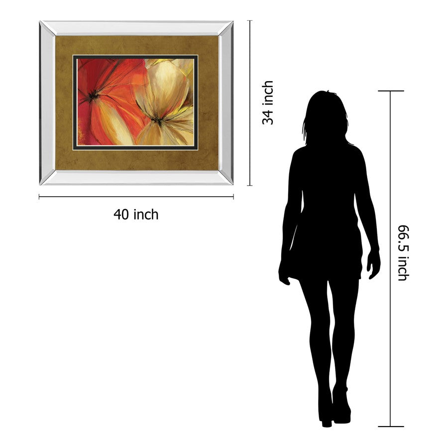 Classy Living Sharing The Spotlight Wall Art 40x34in | Transitional Mirrored Frame with Botanical Print | Living Room & Office Decor | 40 | Model DM5681MF