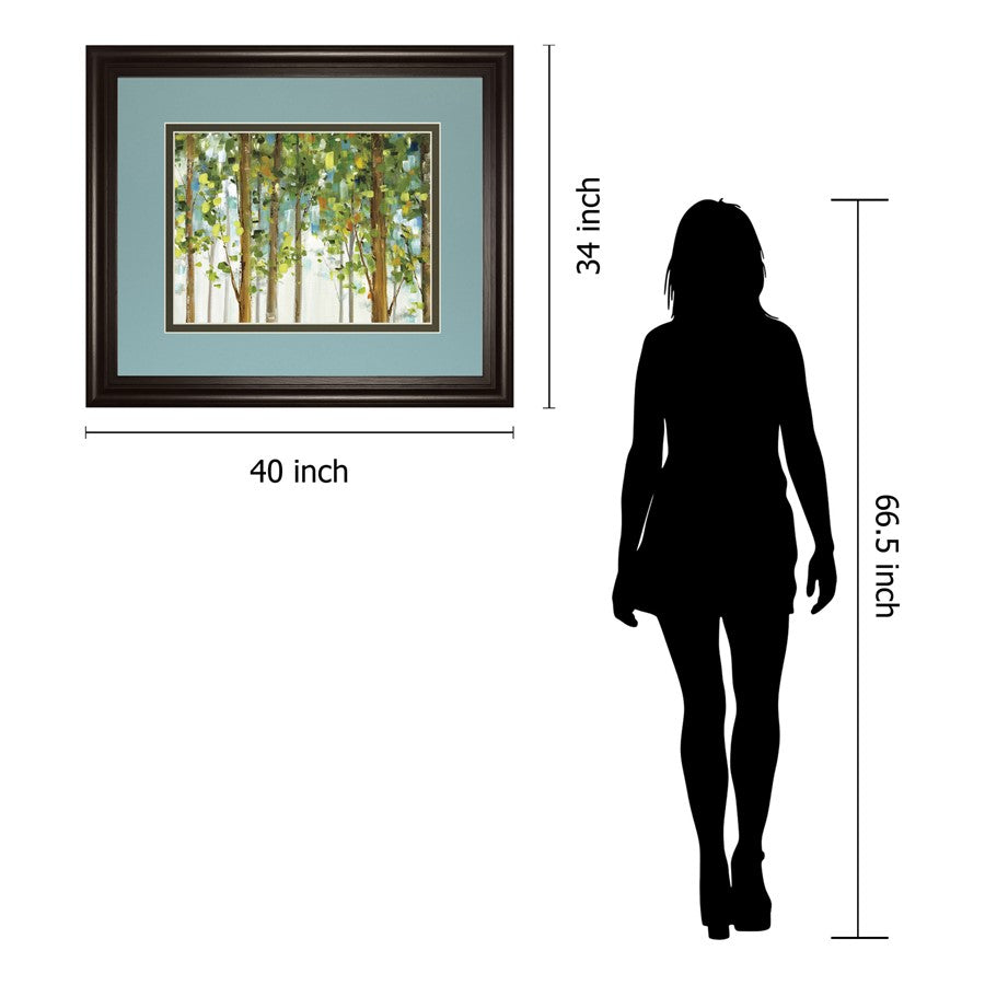 Classy Living Woodland Whisper 40x34in Rectangular Wall Art | Transitional Dark Chocolate MDF Frame with Glass | Living Room & Bedroom | Model DM5751