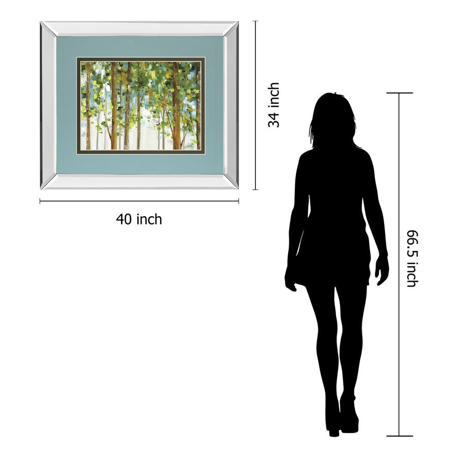 Classy Living Woodland Whisper 40x34in Wall Art | Transitional Mirrored Frame with Forest Scene | Living Room & Bedroom Decor | 40 x 34 x | Model DM5751MF