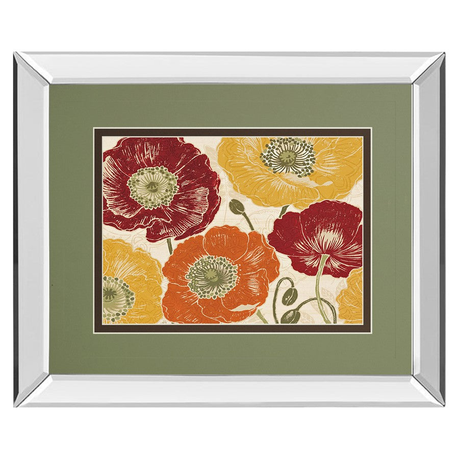 Classy Living Floral Harmony 40x34in Wall Art | Contemporary Mirrored Frame | Living Room, Bedroom & Office Decor | 3 x 40 x 34 in | Model DM5758MF
