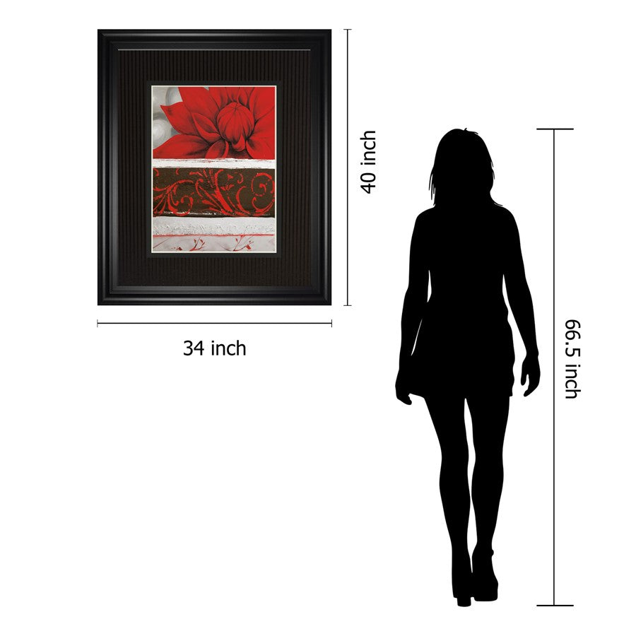 Classy Living Summer Bloom 34x40in Wall Art | Contemporary Botanical Print in Midnight Aura Frame | Living Room & Bedroom Decor | 1 x 34 x | Model DM5822