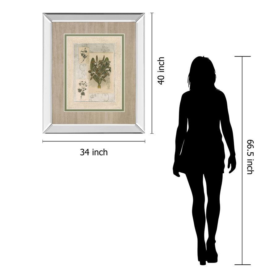 Classy Living Orchid Elegance Wall Art 34x40in | Transitional Mirrored Frame | Living Room, Bedroom & Office Decor | 3 x 34 x 40 in | Model DM5888MF