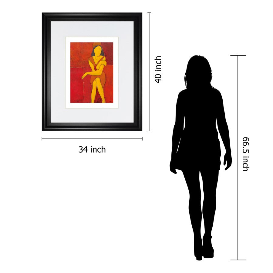Classy Living Faceless Muse 34x40in Wall Art | Contemporary Midnight Aura MDF Frame | Living Room & Office Focal Point | 1 x 34 x 40 in | Model DM5898