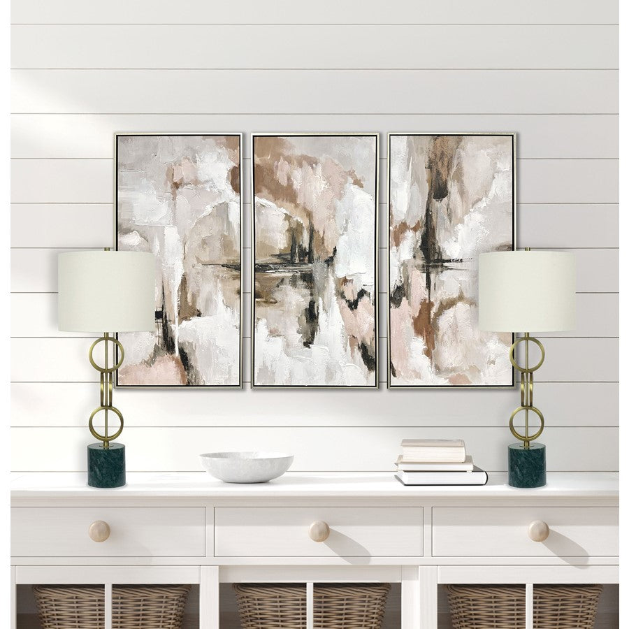 Classy Living Marble Harmony 1Lt Table Lamp/Set of 2, Green/Beige