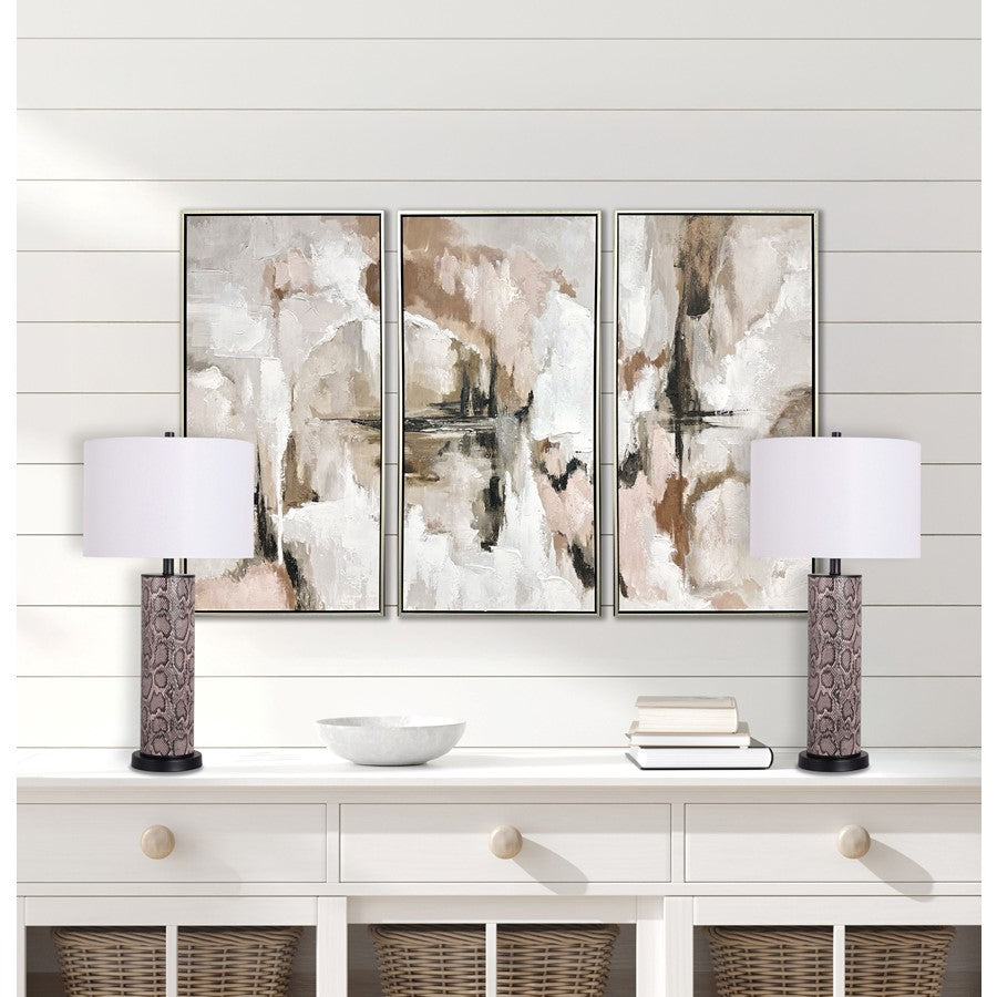 Classy Living Serpent Elegance 1Lt Table Lamp/Set of 2, Black/White