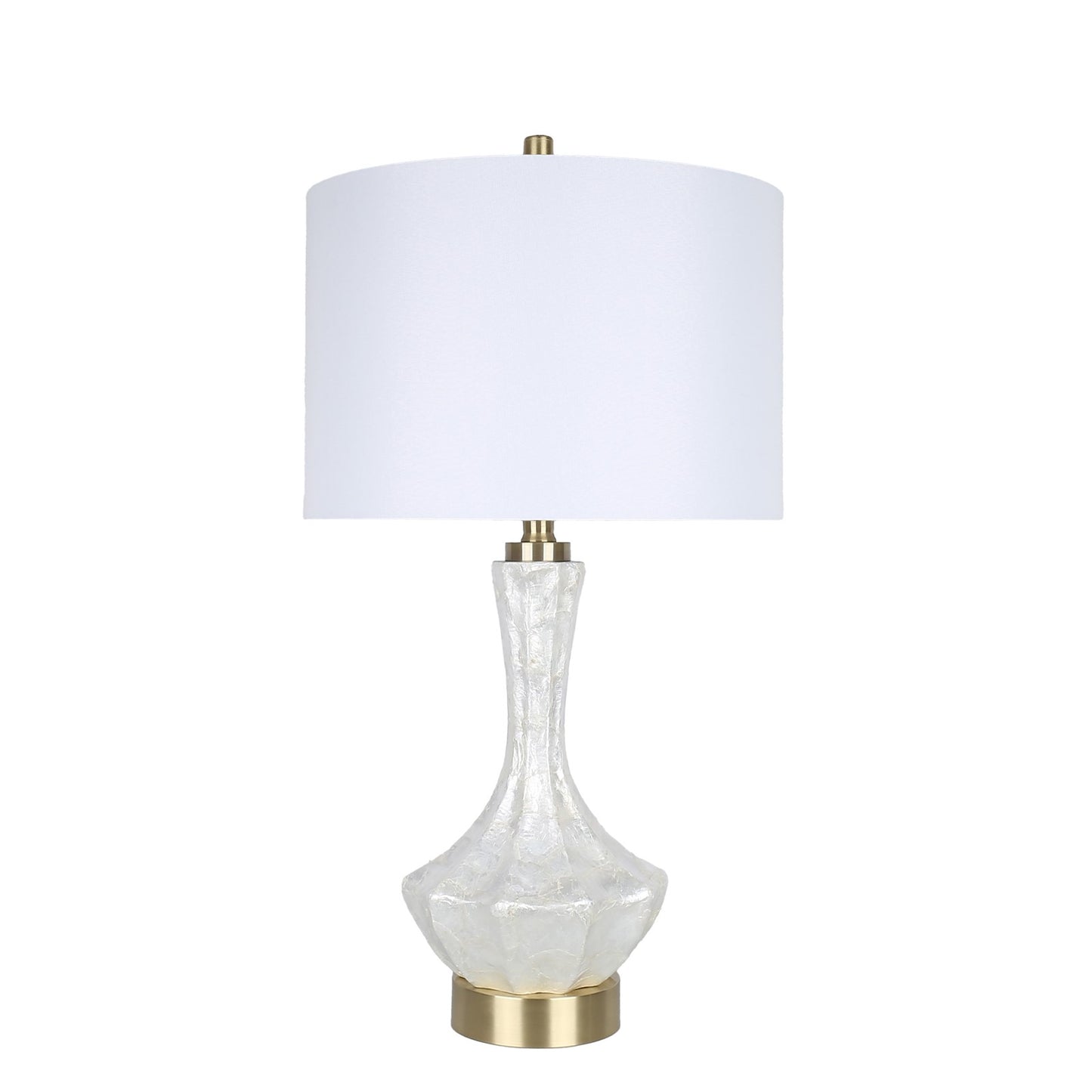 Classy Living "Crystal Shell" 16"x28" Faux, White Shell/Soft Gold