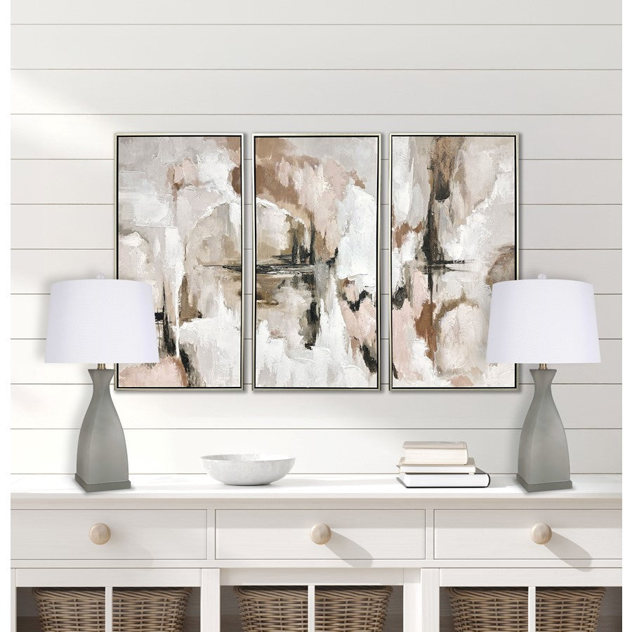 Classy Living Sage Elegance Art Glass Table Lamp/Set of 2, Sage/White