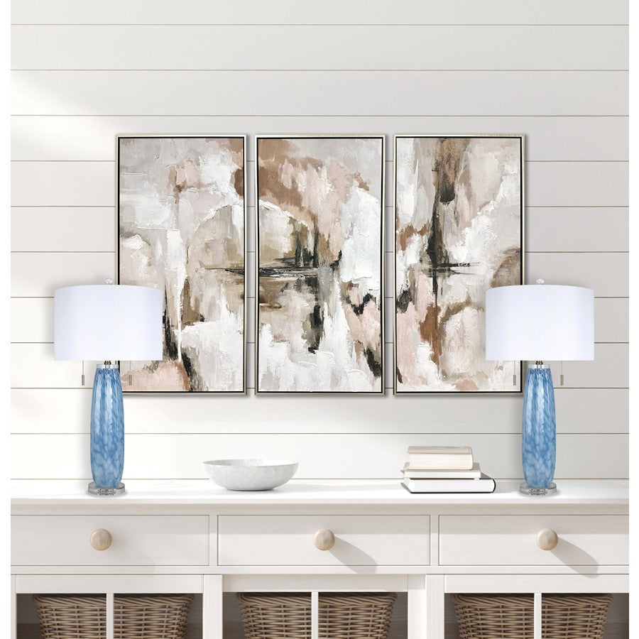 Classy Living Azure Drift 2Lt Table Lamp/Set of 2, Blue, White/White