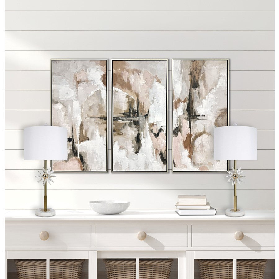 Classy Living Crystal Bloom 1Lt Table Lamp/Set of 2, Gold/White