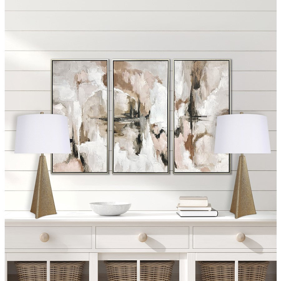 Classy Living Golden Apex Ceramic 1Lt Table Lamp/Set of 2, Gold/White
