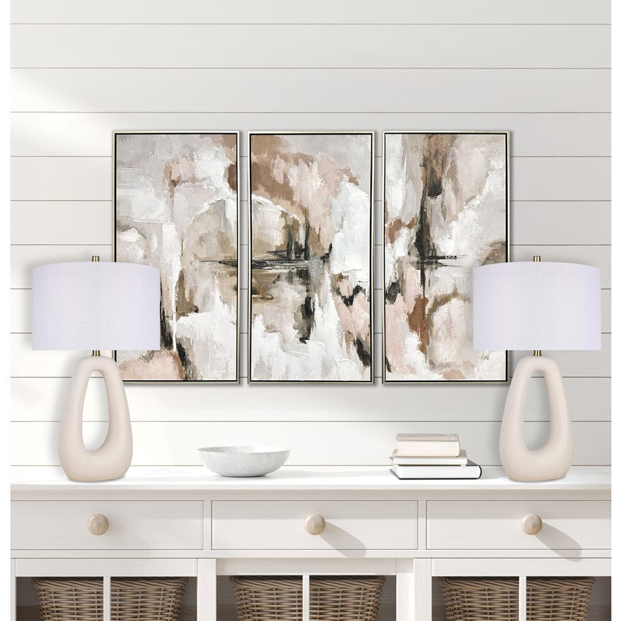 Classy Living Serenity Loop Ceramic 1Lt Table Lamp/Set of 2, White