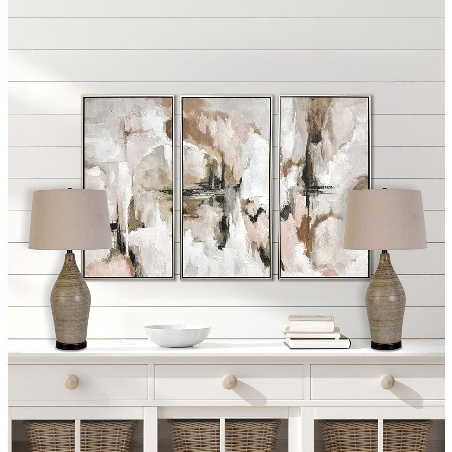Classy Living Serene 1Lt Table Lamp/Set of 2, Natural/Oatmeal