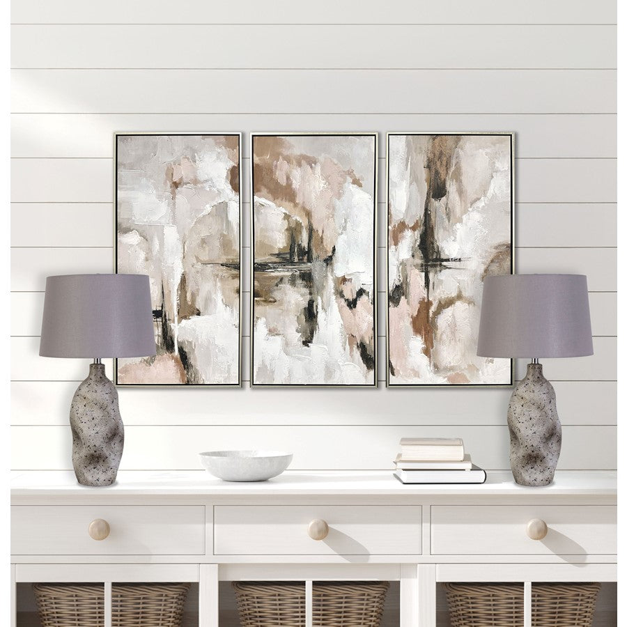 Classy Living haven Elegance 1Lt Table Lamp/Set of 2, Natural/Grey