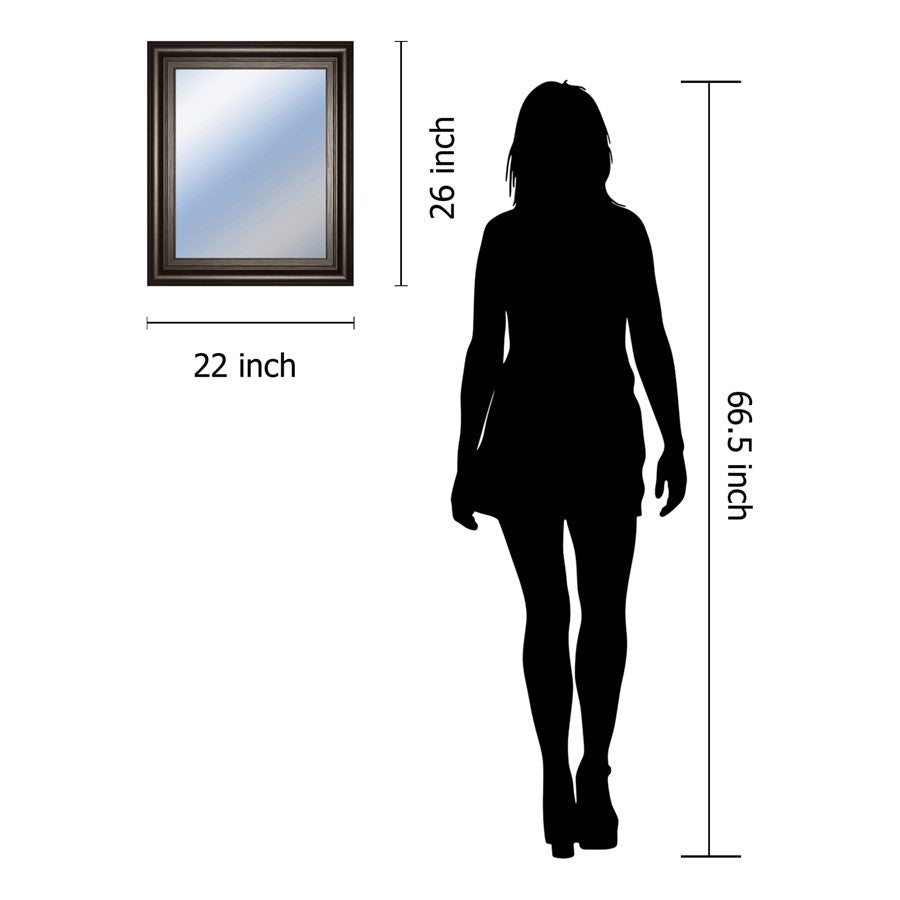 Classy Living Traditional Elegance 22x26in Wall Mirror | Dark Chocolate MDF Frame | Entryway & Living Room Accent | 22 x 26 x 1 in, Vertical | Model M2235