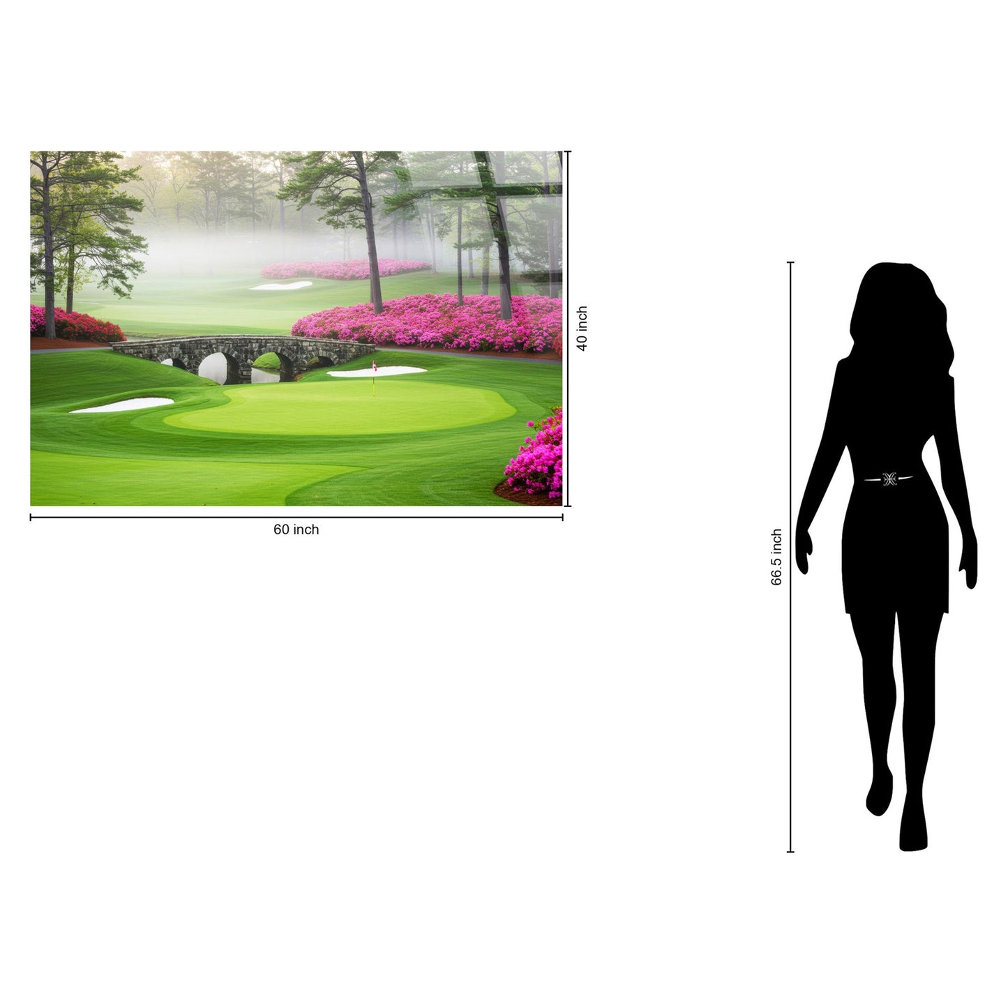 Classy Living Unstoppable Misty Fairway Bridge, Green/Pink/Gray/White