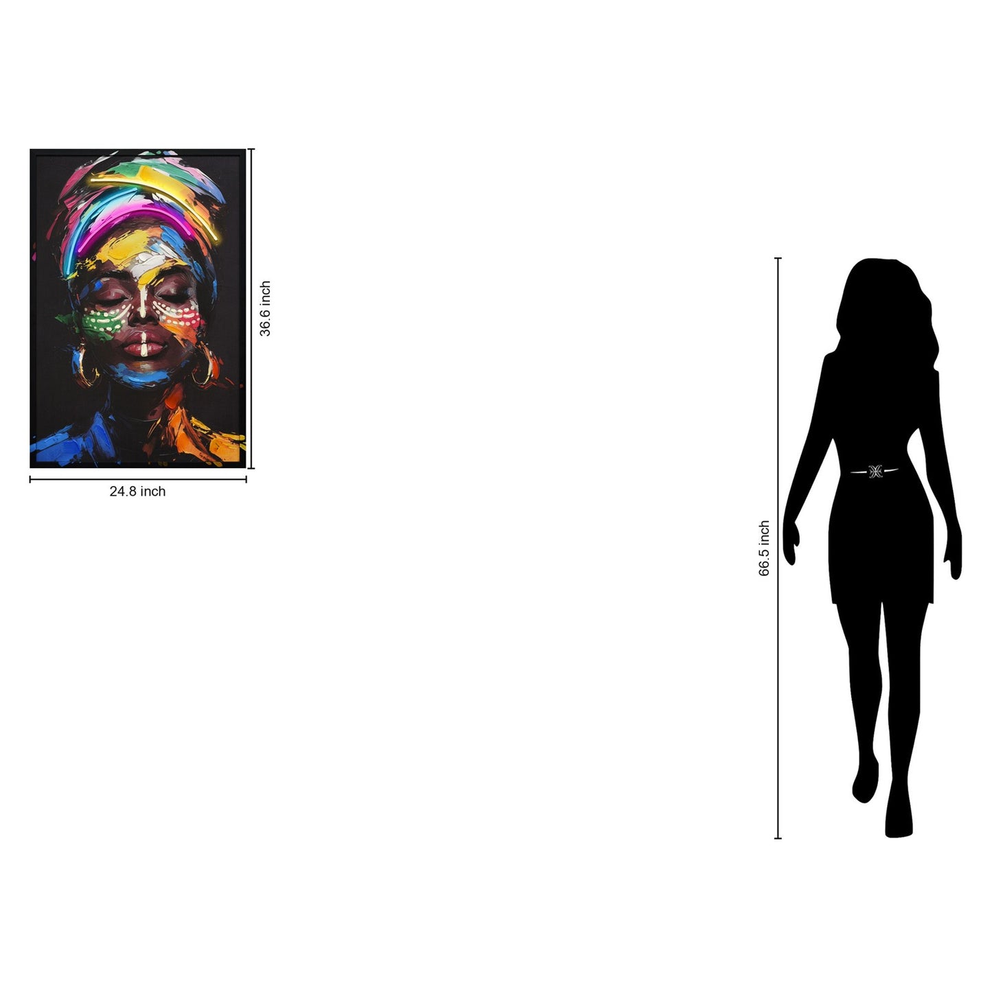 Classy Living Vibrant Chromatic Muse 37"x25", Black/Multicolor