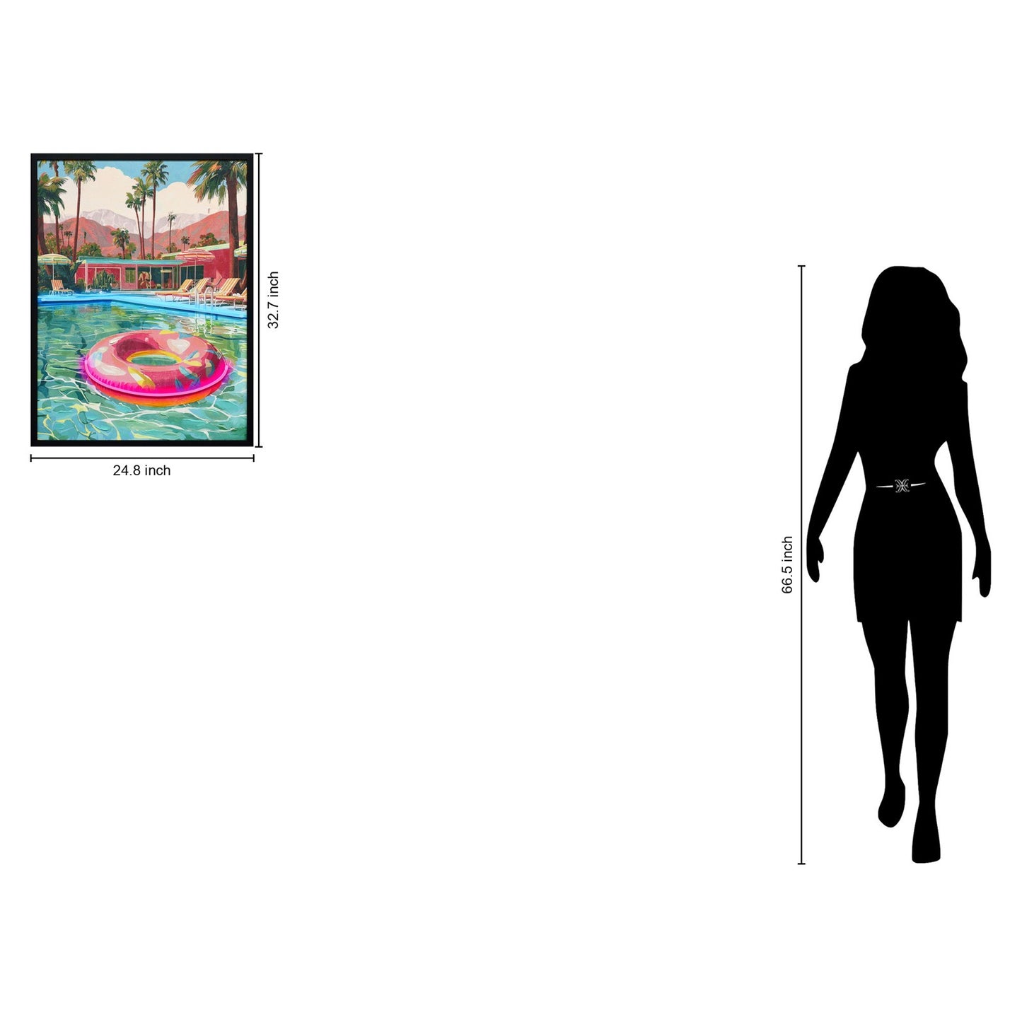 Classy Living Vibrant Poolside Escape, Black/Pink/Turquoise/Coral/Green