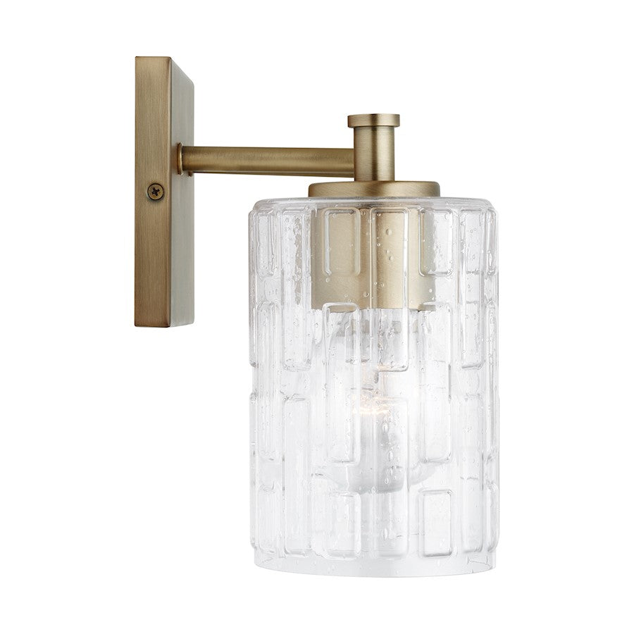 2-Light Bathroom Vanity Light, Clear Embossed