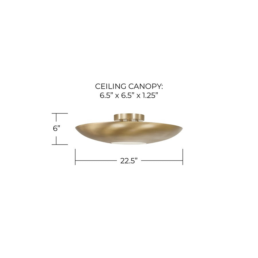 Capital Lighting Gia 4 Light Semi-Flush Mount, Aged Brass