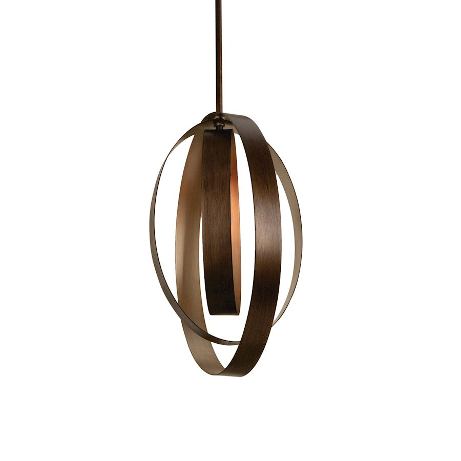 1 Light Pendant, Silver and Bronze