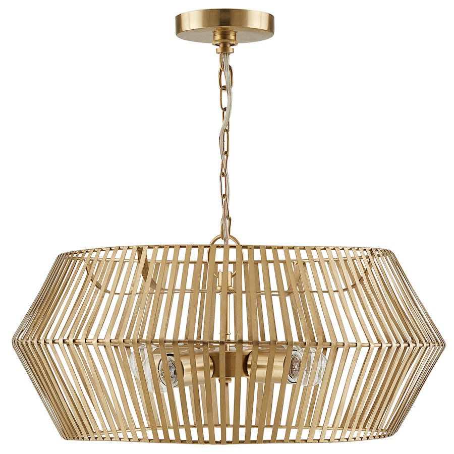 4 Light Pendant, Matte Gold