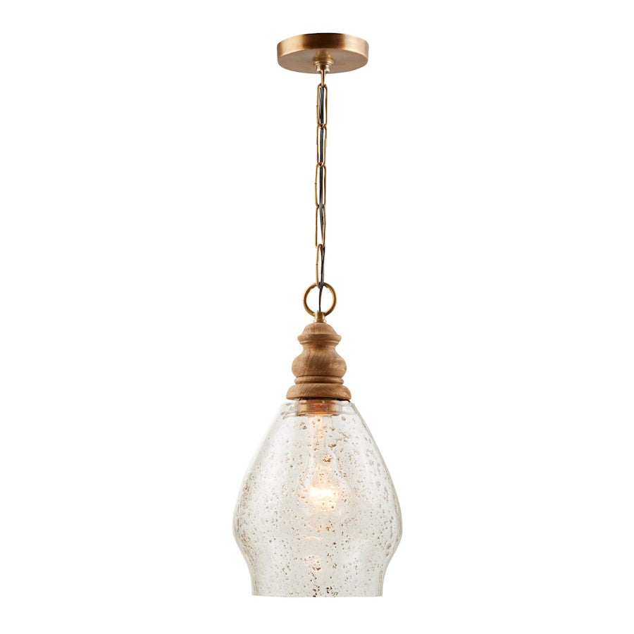 1 Light Pendant, Light Wood