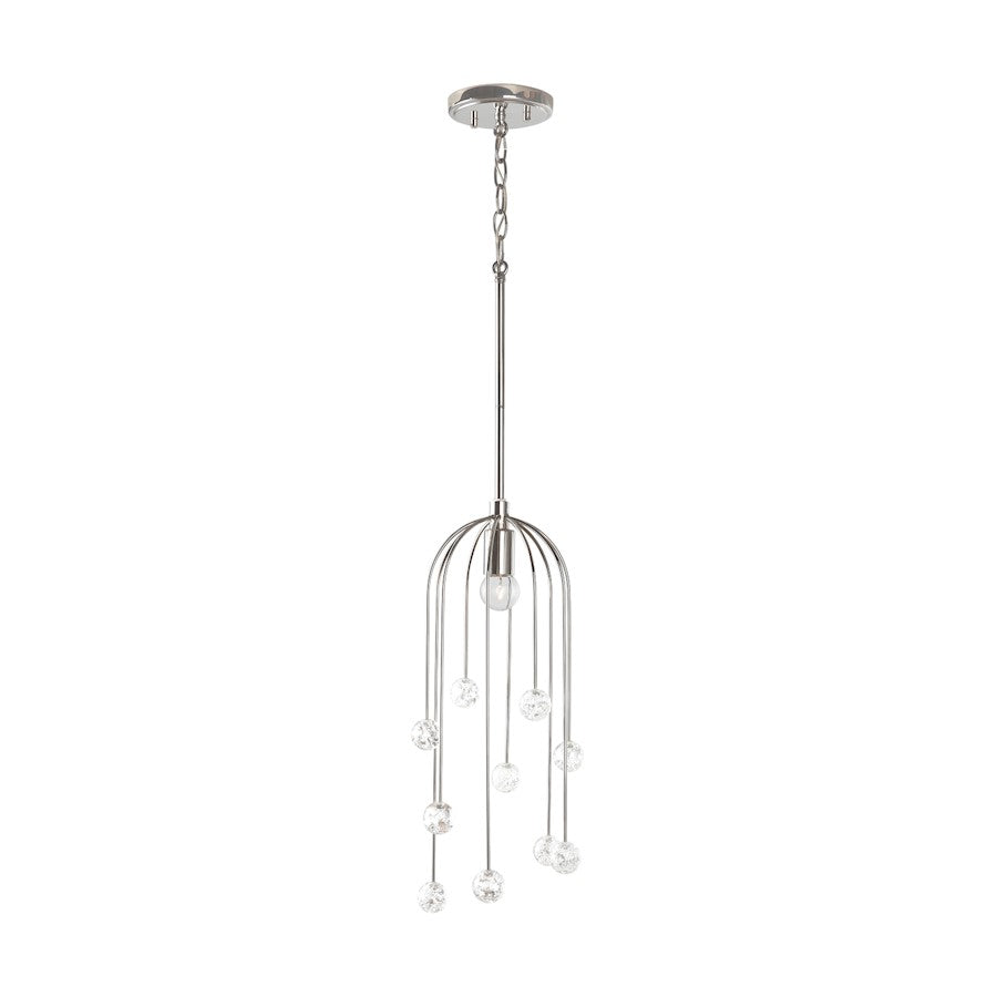 1 Light Pendant, Polished Nickel