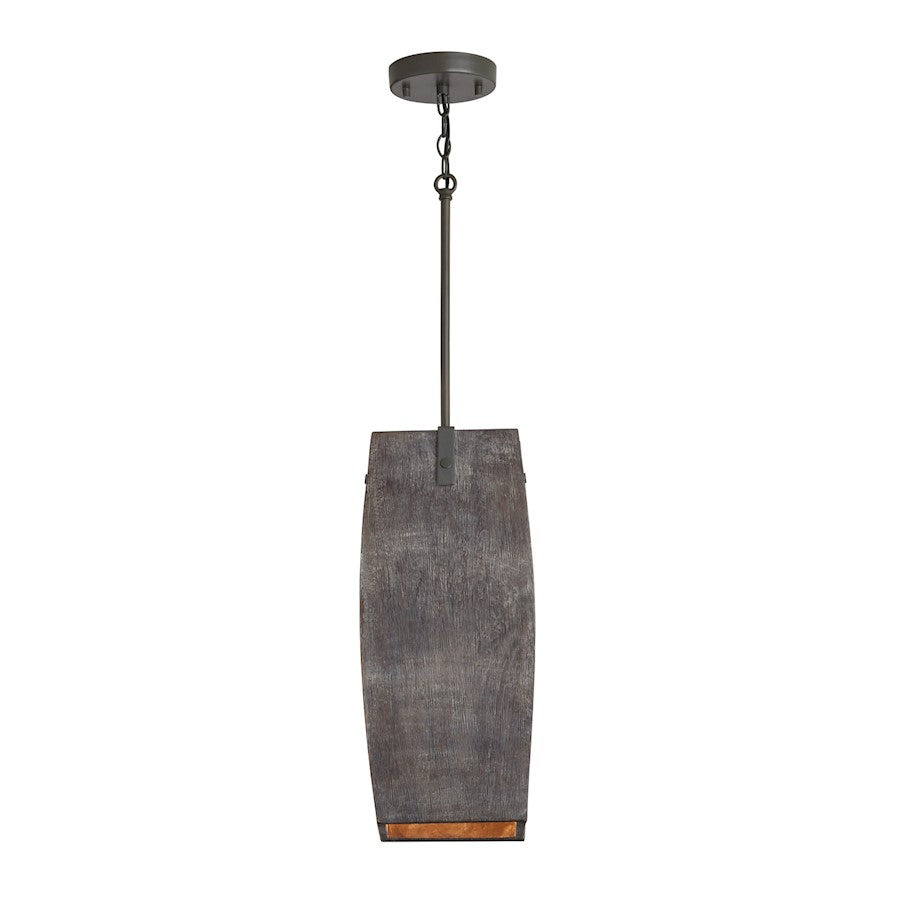 1 Light Pendant, Carbon Grey Iron Silk
