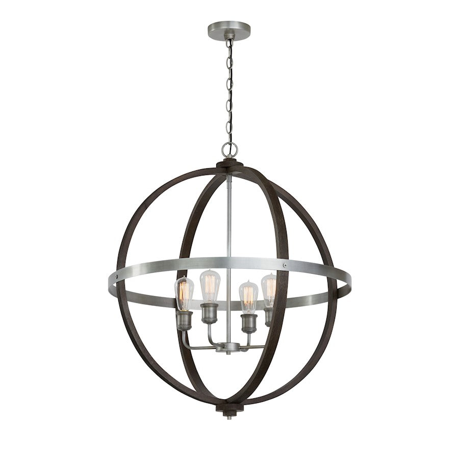 4 Light Pendant, Carbon Grey