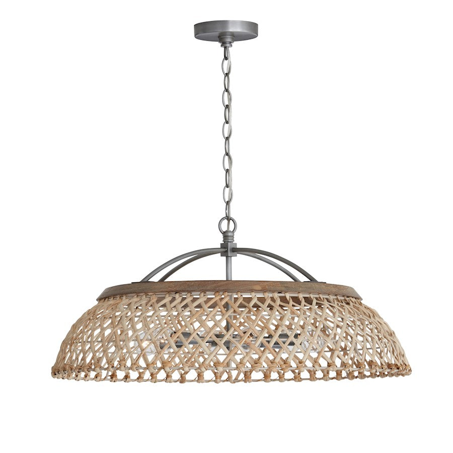 6 Light Pendant, Grey WAntique Nickel