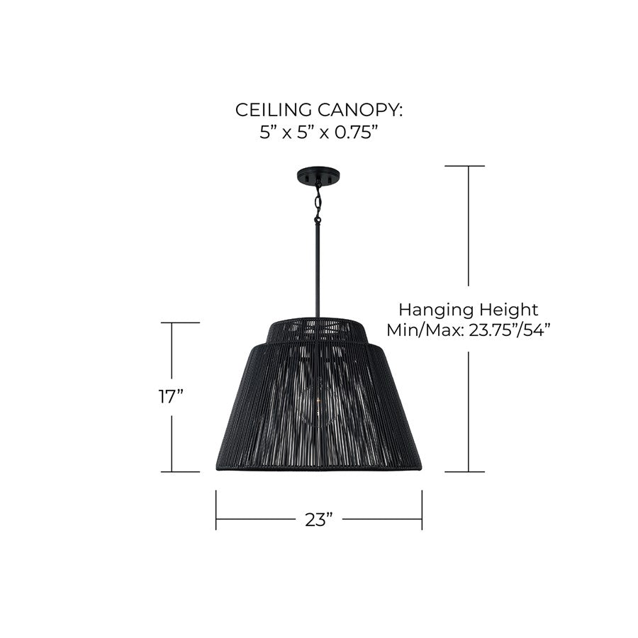 Capital Lighting Archer 6Lt Pendant, Blonde Wood and Matte Brass