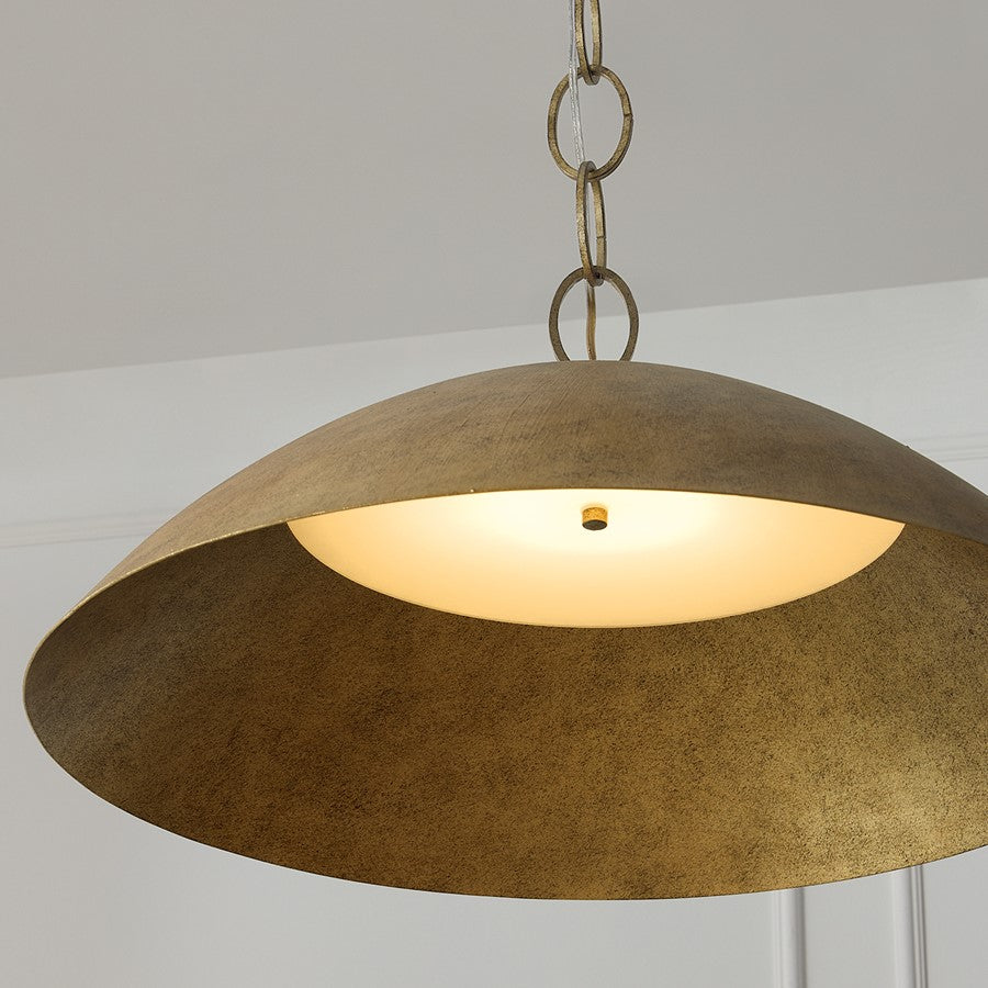 Capital Lighting Francesca 1Lt 24" Pendant, Gold/Textured Metal